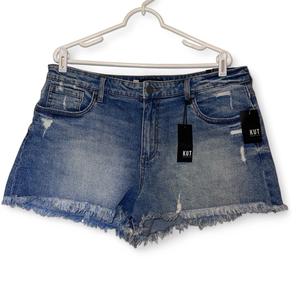 NWT KUT FROM THE KLOTH Jane High Rise Short Women’s 14 Distressed Jean Shorts